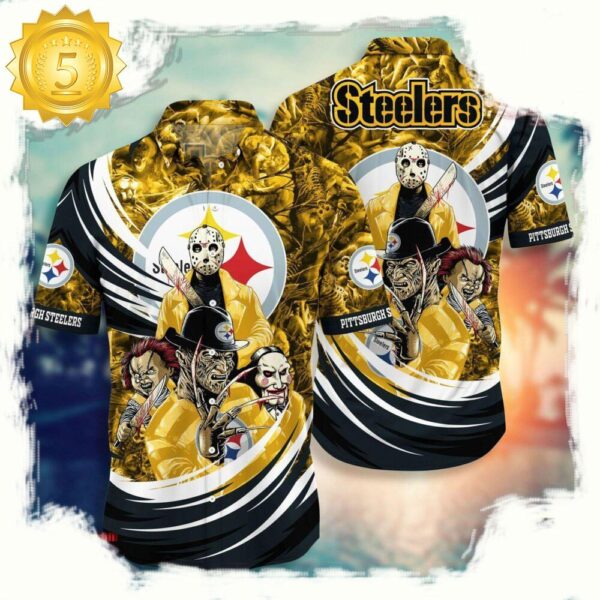 NFL Pittsburgh Steelers Halloween Horror Movies Hawaiian Shirt For Men Women - available at - rugbyfanstore.com