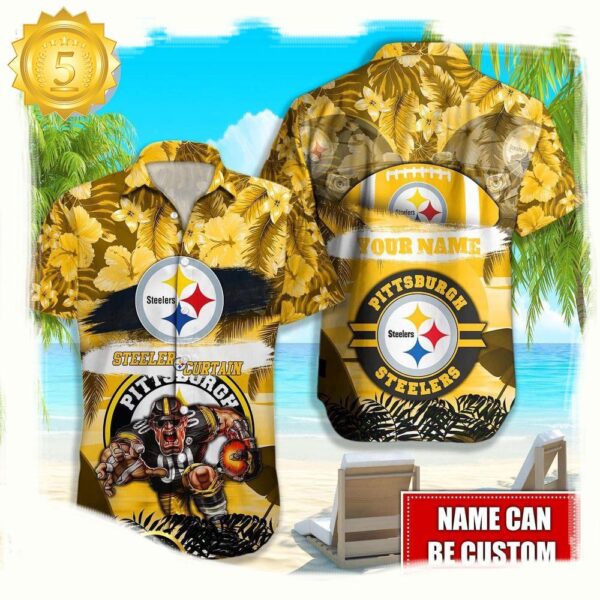 NFL Pittsburgh Steelers Mascot Football Hawaiian Shirt For Men Women - available at - rugbyfanstore.com