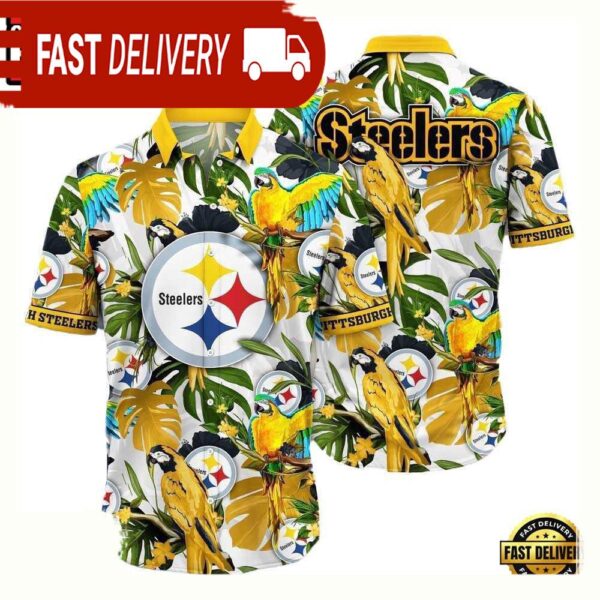 NFL Pittsburgh Steelers Parrots Tropical Flower Hawaiian Shirt For Men Women - available at - rugbyfanstore.com