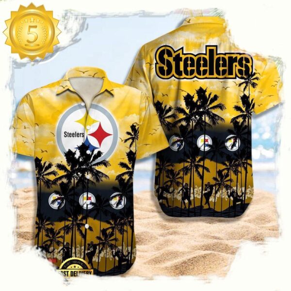 NFL Pittsburgh Steelers Retro Aloha Shirts For Men Women - available at - rugbyfanstore.com