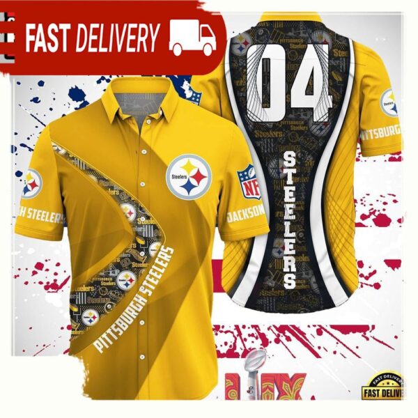 NFL Pittsburgh Steelers Super Bowl LIX 2025 Custom Aloha Hawaiian Shirt - available at - rugbyfanstore.com