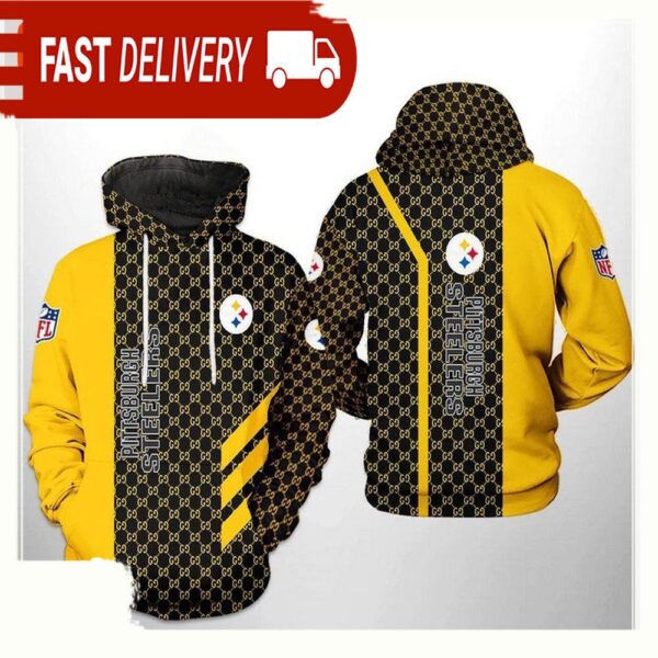 NFL Pittsburgh Steelers Team Pattern Mix All Over Print Unisex Hoodie - available at - rugbyfanstore.com