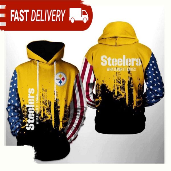 NFL Pittsburgh Steelers Team US All Over Print Unisex Hoodie - available at - rugbyfanstore.com