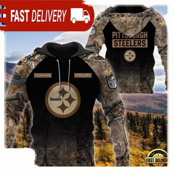 NFL Pittsburgh Steelerspersonalized Your Name Hunting Camo Hoodie - available at - rugbyfanstore.com