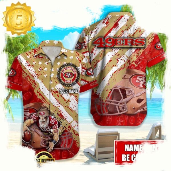 NFL San Francisco 49ers American Flag custom Hawaiian Shirts For Men Women - available at - rugbyfanstore.com