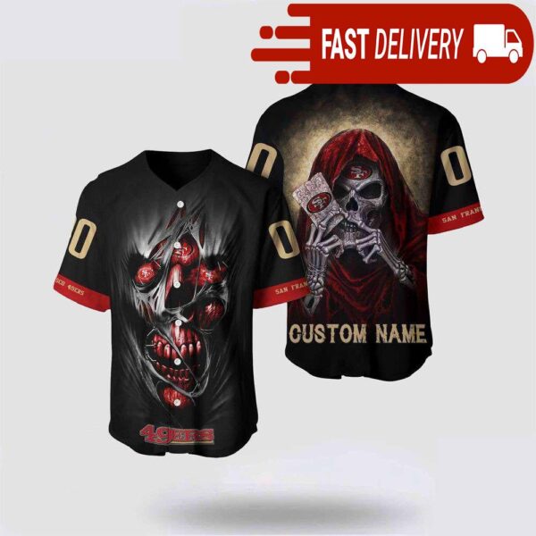 NFL San Francisco 49ers Baseball Jersey Alchemy Grim Reaper Design Your Own Shirt - available at - rugbyfanstore.com