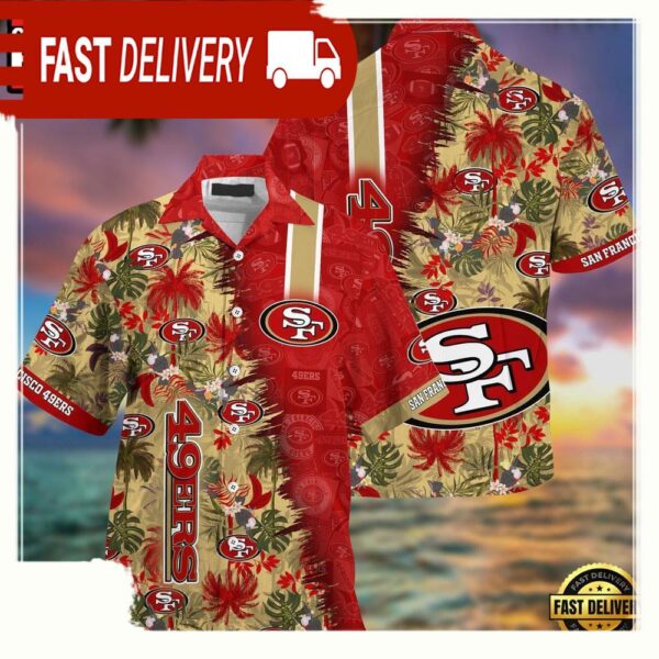 NFL San Francisco 49ers Football Aloha Hawaiian Shirt - available at - rugbyfanstore.com