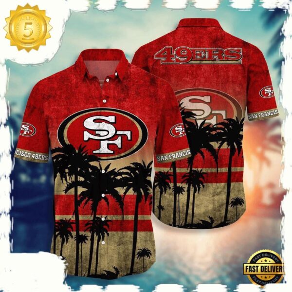 NFL San Francisco 49ers Hawaiian Shirt - available at - rugbyfanstore.com