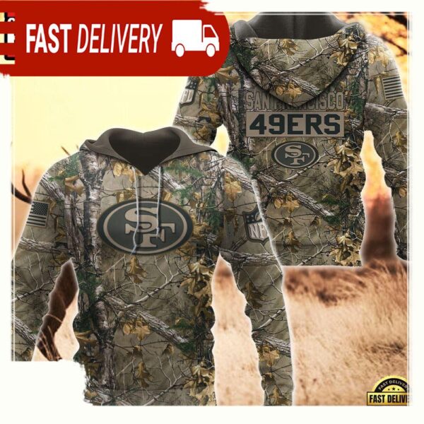 NFL San Francisco 49ers Hunting Camo 3D Hoodies - available at - rugbyfanstore.com