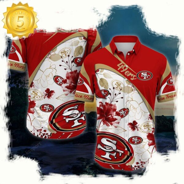 NFL San Francisco 49ers New Design Hawaiian Shirt - available at - rugbyfanstore.com