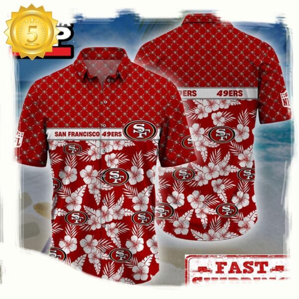 NFL San Francisco 49ers Palm Leaves New Design Hawaiian Shirt - available at - rugbyfanstore.com