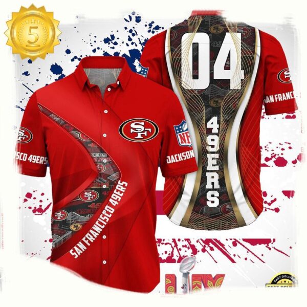 NFL San Francisco 49ers Super Bowl LIX 2025 Custom Aloha Hawaiian Shirt - available at - rugbyfanstore.com