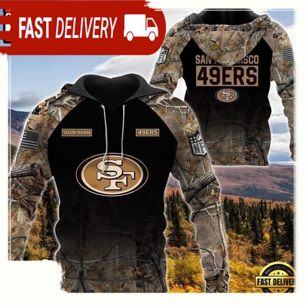 NFL San Francisco Ers Custom NameHunting Camo Hoodie - available at - rugbyfanstore.com