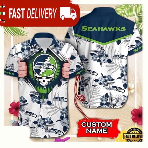 NFL Seattle Seahawks Grateful Dead Unisex Hawaiian Shirt - available at - rugbyfanstore.com