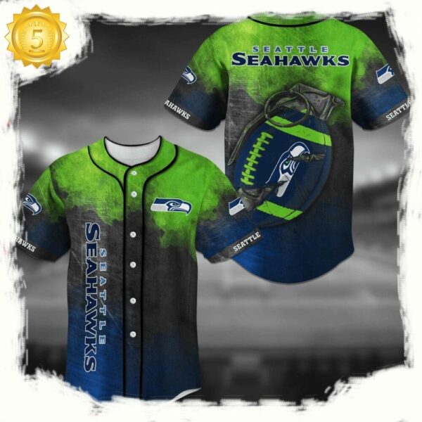 NFL Seattle Seahawks New Design Baseball Jersey Shirt - available at - rugbyfanstore.com