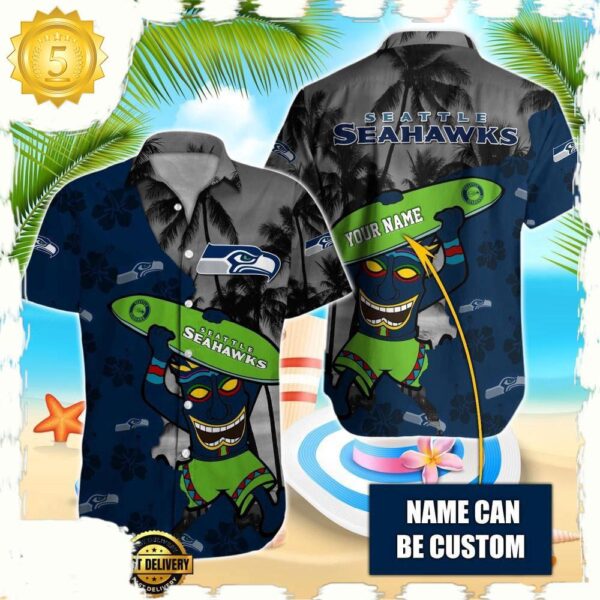 NFL Seattle Seahawks Retro Custom Hawaiian Shirts For Men Women - available at - rugbyfanstore.com