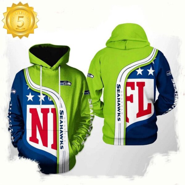 NFL Seattle Seahawks Team All Over Print Unisex Hoodie - available at - rugbyfanstore.com