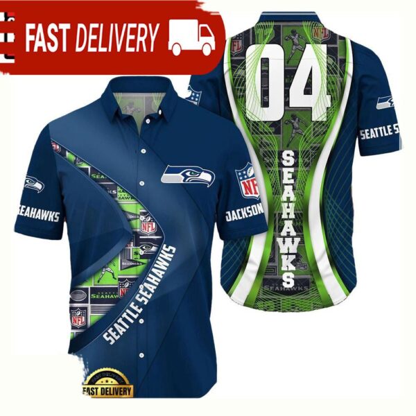 NFL Seattle SeahawksCustom Name Number New Design Hawaiian Shirt For Men Women - available at - rugbyfanstore.com