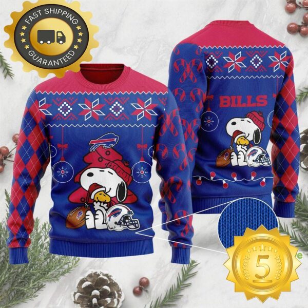 NFL Snoopy And Woodstock Buffalo Bills Ugly Sweater Christmas Shirt - available at - rugbyfanstore.com