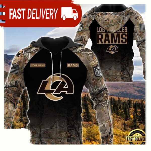 NFL St. Louis Rams Custom NameHunting Camo Hoodie - available at - rugbyfanstore.com