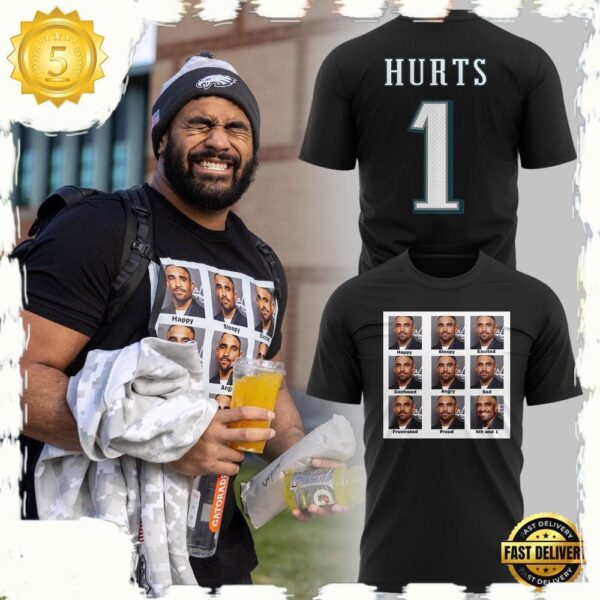 NFL Super Bowl Philadelphia Eagles Jalen Hurts T Shirt - available at - rugbyfanstore.com