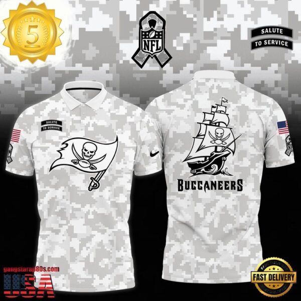 NFL Tampa Bay Buccaneers Camo 2025 Salute to Service Polo Shirt - available at - rugbyfanstore.com