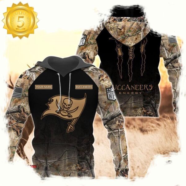 NFL Tampa Bay Buccaneers Custom Name Hoodie Camo Hunting - available at - rugbyfanstore.com