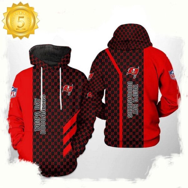 NFL Tampa Bay Buccaneers Team Pattern Mix All Over Print Unisex Hoodie - available at - rugbyfanstore.com