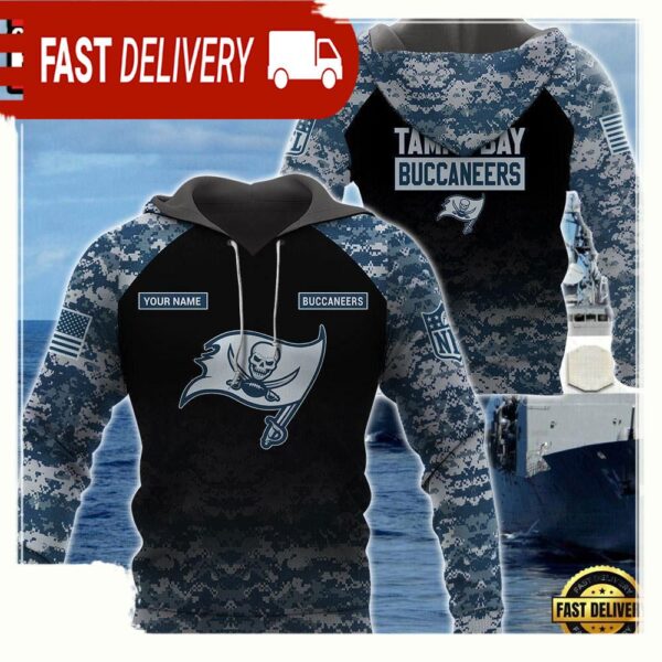 NFL Tampa Bay Buccaneers U.S. Navy NWU Camouflage Cutsom Name Hoodie - available at - rugbyfanstore.com