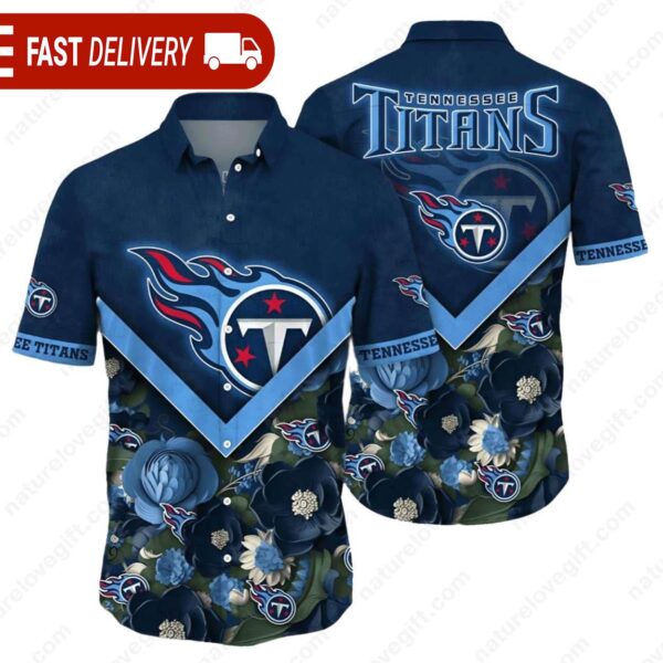 NFL Tennessee Titans 3D Floral Old Navy Hawaiian Shirt - available at - rugbyfanstore.com