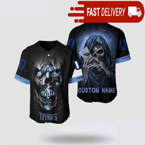 NFL Tennessee Titans Baseball Jersey Alchemy Grim Reaper Design Your Own Shirt - available at - rugbyfanstore.com