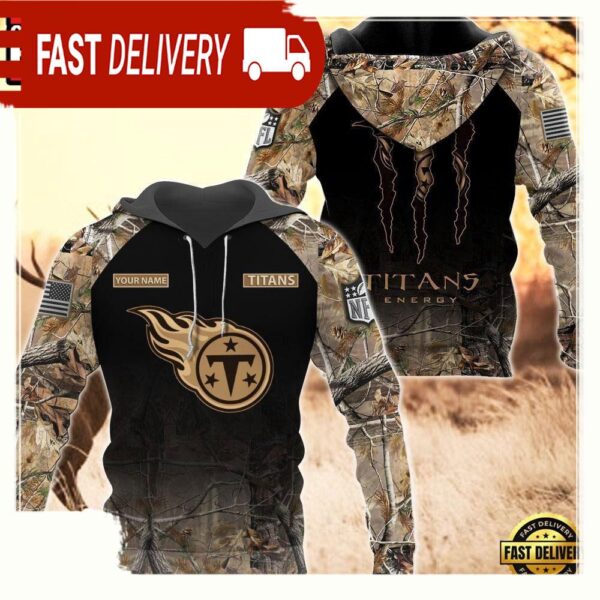 NFL Tennessee Titans Custom Name Hoodie Camo Hunting - available at - rugbyfanstore.com