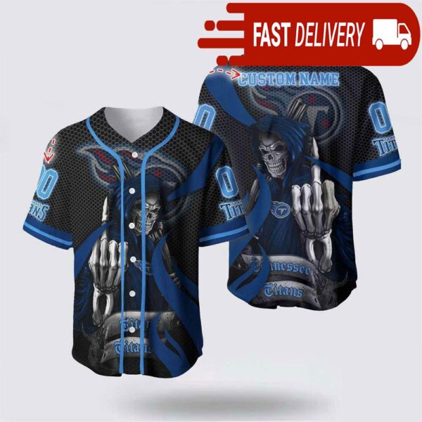 NFL Tennessee Titans Grim Reaper Custom Name Baseball Jersey Gift for Your Squad - available at - rugbyfanstore.com