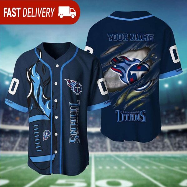 NFL Tennessee Titans Scratch Custom Name Old Navy Baseball Jersey - available at - rugbyfanstore.com