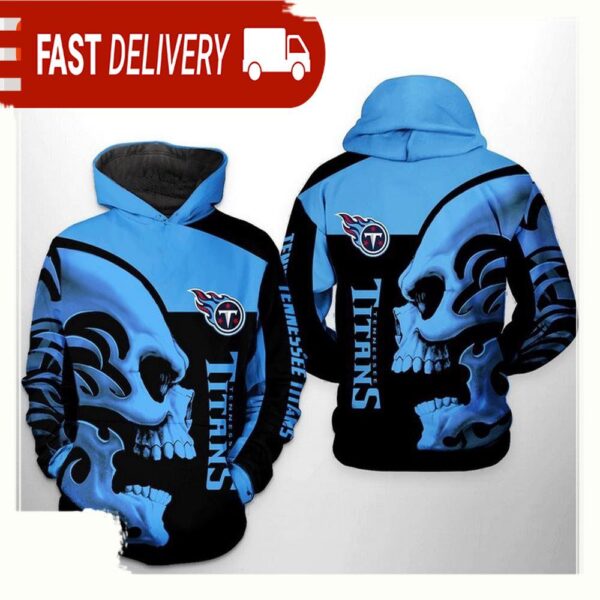 NFL Tennessee Titans Skull All Over Print Unisex Hoodie - available at - rugbyfanstore.com