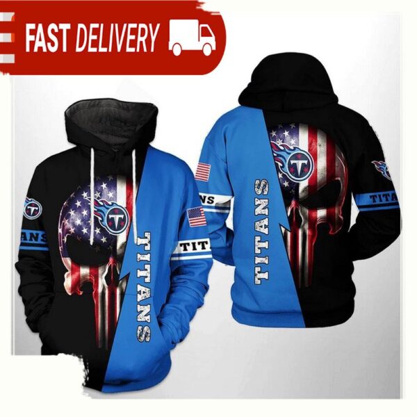 NFL Tennessee Titans US Flag Skull Team All Over Print Unisex Hoodie - available at - rugbyfanstore.com