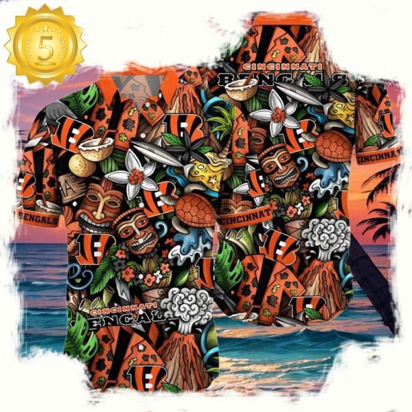 NFL Tiki Cincinnati Bengals Hawaiian Shirt For Men And Women - available at - rugbyfanstore.com