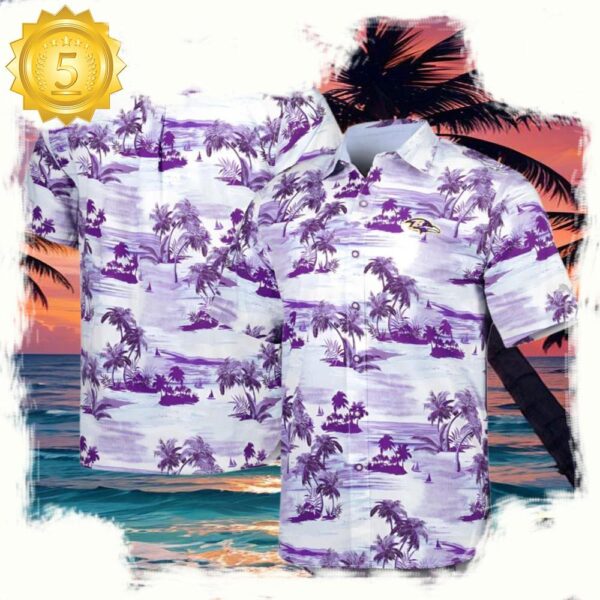 NFL Tommy Bahama Baltimore Ravens Hawaiian Shirt Purple - available at - rugbyfanstore.com