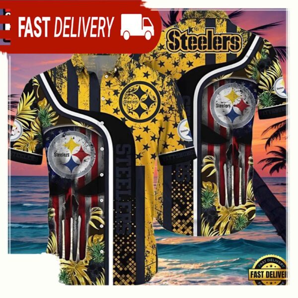 NFL Vintage Pittsburgh Steelers Hawaiian Shirt - available at - rugbyfanstore.com