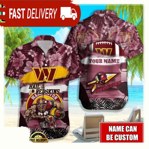 NFL Washington Commanders Mascot Football Hawaiian Shirt For Men Women - available at - rugbyfanstore.com