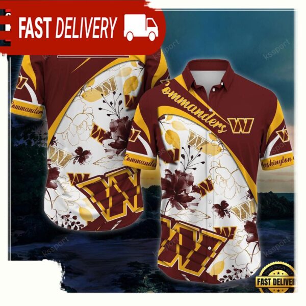 NFL Washington Commanders New Design Hawaiian Shirt - available at - rugbyfanstore.com