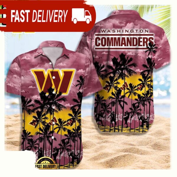 NFL Washington Commanders Retro Aloha Shirts For Men Women - available at - rugbyfanstore.com