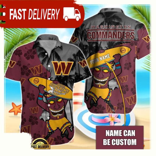 NFL Washington Commanders Retro Custom Hawaiian Shirts For Men Women - available at - rugbyfanstore.com