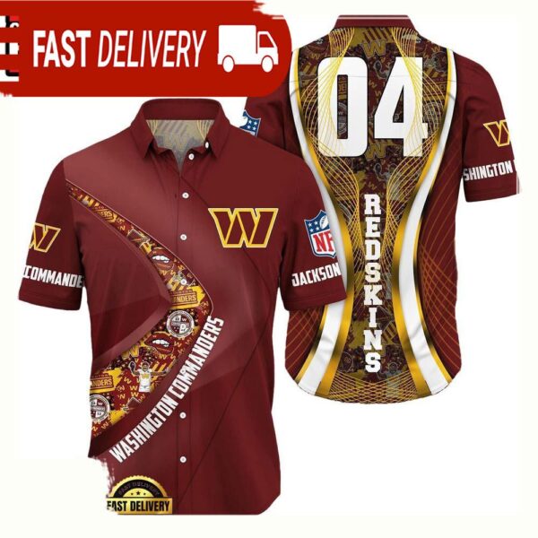 NFL Washington CommandersCustom Name Number New Design Hawaiian Shirt For Men Women - available at - rugbyfanstore.com