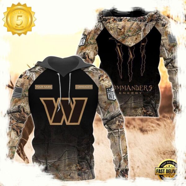 NFL Washington Redskins Custom Name Hoodie Camo Hunting - available at - rugbyfanstore.com