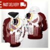 NFL Washington Redskins Team Skull All Over Print Unisex Hoodie - available at - rugbyfanstore.com