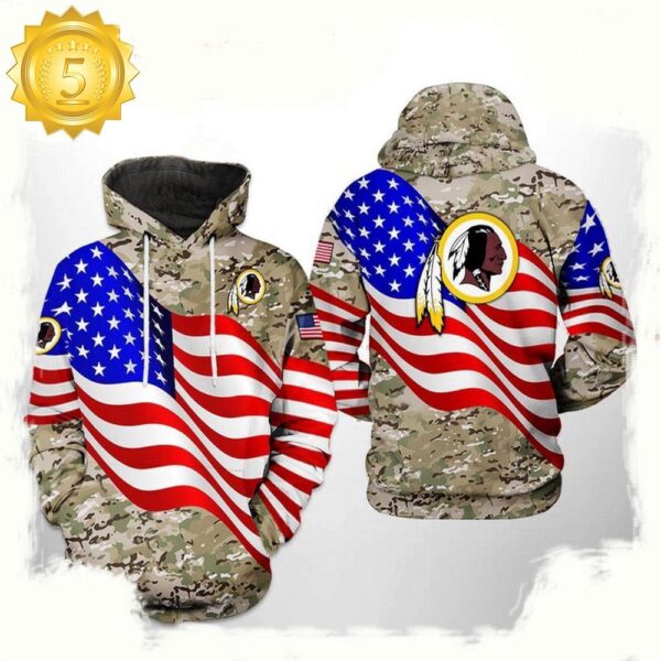 NFL Washington Redskins US Flag Camo Veteran Unisex Hoodie - available at - rugbyfanstore.com