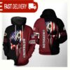 NFL Washington Redskins US Flag Skull Team All Over Print Unisex Hoodie - available at - rugbyfanstore.com