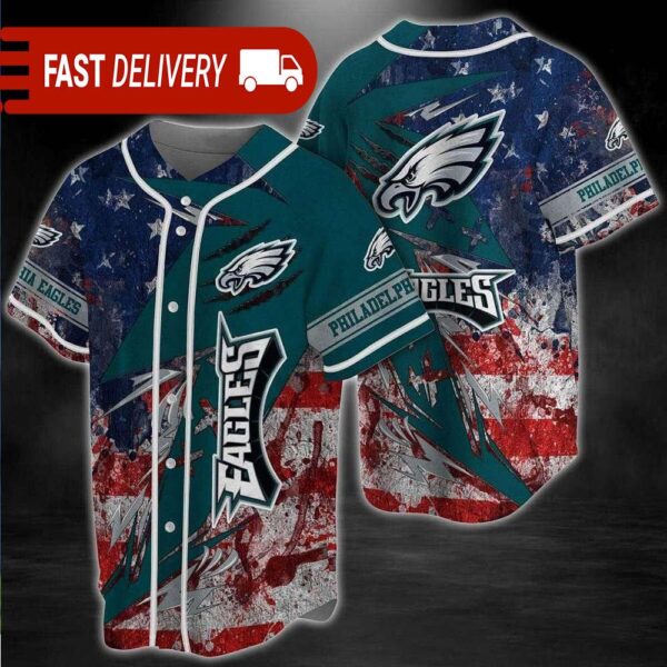 Philadelphia Eagles America Flag NFL Patriot Jersey Gift For Fans - available at - rugbyfanstore.com