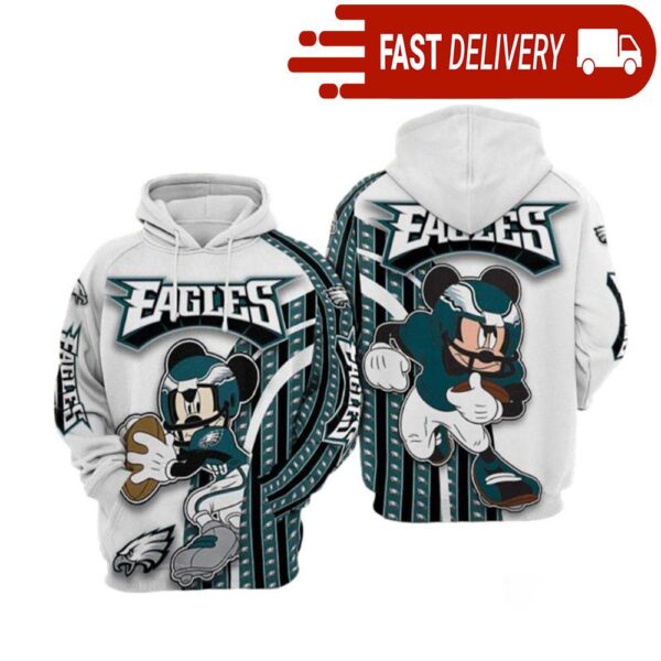 Philadelphia Eagles Mickey Player NFL Hoodie Gifts for Fans - available at - rugbyfanstore.com